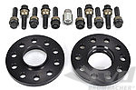Spacer Set with Locks Macan - 12 mm - Black - Hub Centric - Sold as a Pair