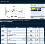 Racing Brake Pad Set - PAGID - RSL - YELLOW - Front - 2707 RSL29 - For 6 Piston Caliper